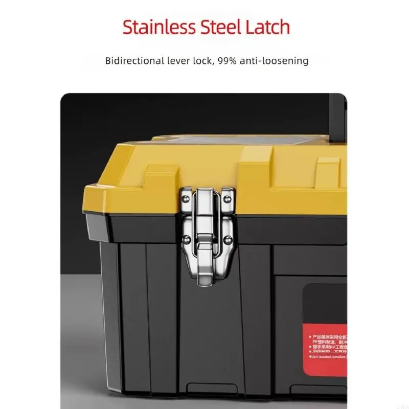  Portable Plastic Tool Box Tool Case with Top Handle and Front Latches for Home Repair Tool Storage and Property Maintenance