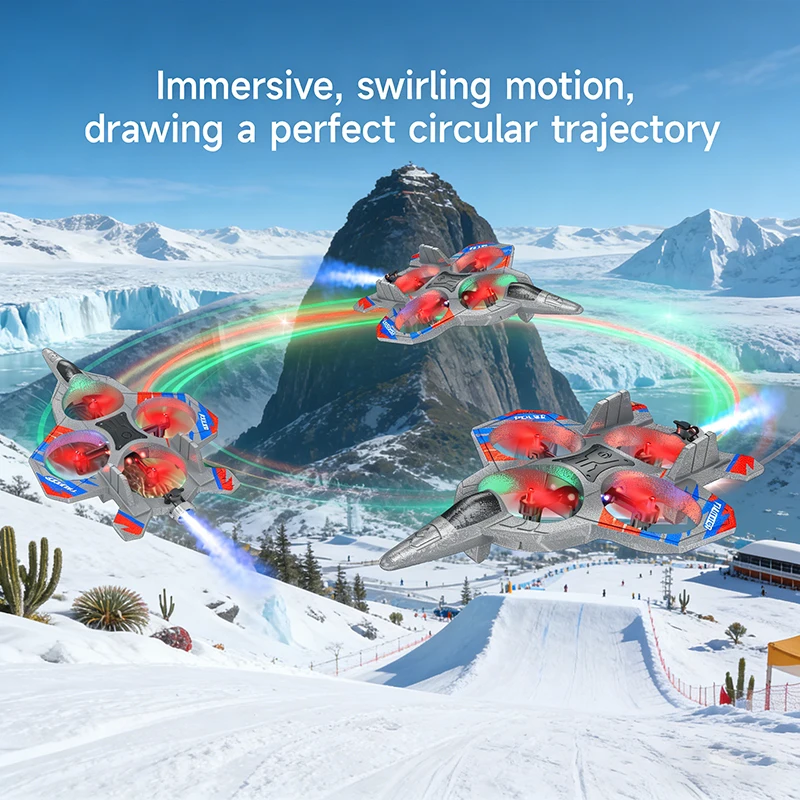 F505 Zwaartekrachtdetectie RC Hoogwaardige sproeischaumvliegtuigstunt intelligente hover UAV LED-verlichting met afstandsbediening bedienen straaljager