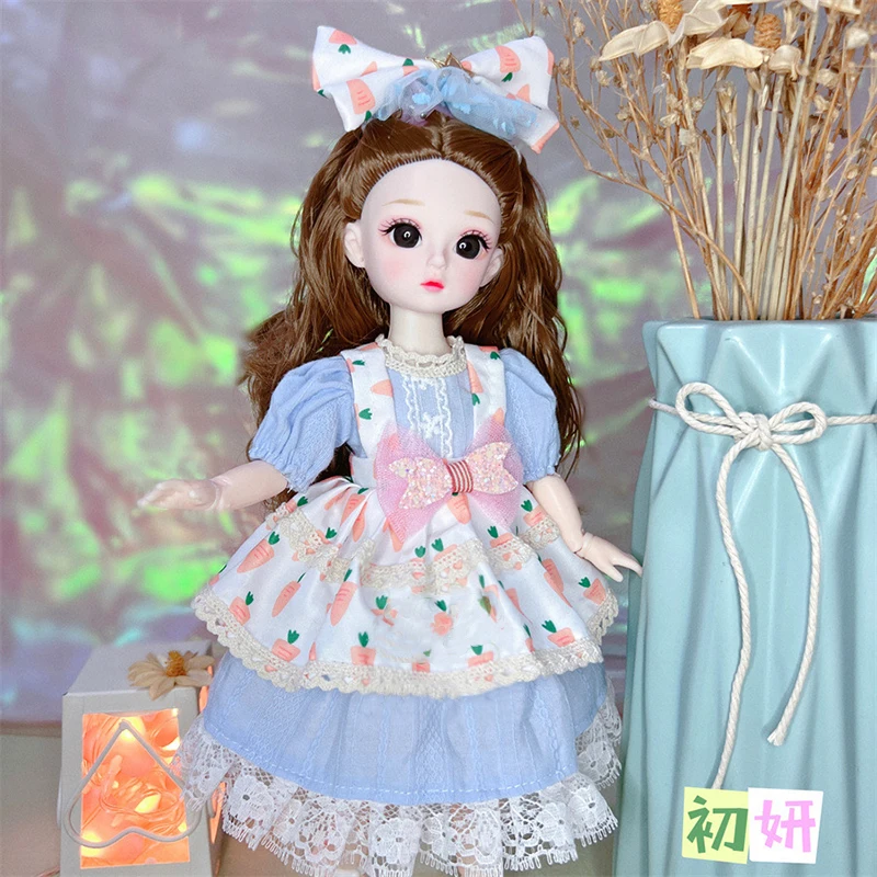 12 Inches Bjd Doll 30cm 1/6 20 Joints 3D Real Eyes with Makeup Dolls Clothes Set Shoes Dress Up Baby Toys for Girls Kids Gifts