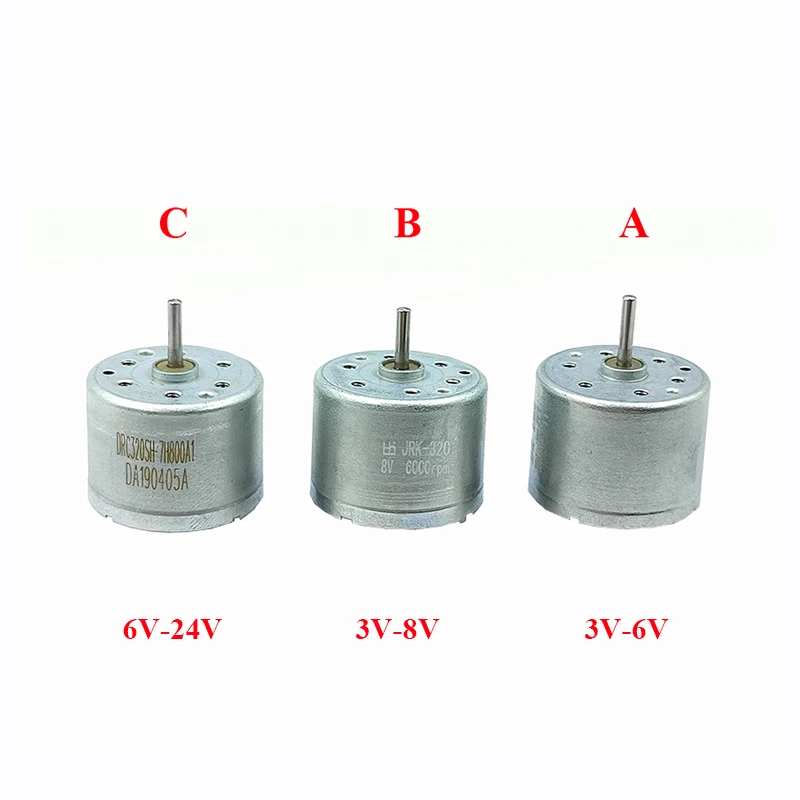 1PCS RF-320T-12400/RK-320T-11440/RC-320SH Mini 24mm Electric Motor DC 3V 6V 8V 12V 18V 24V Round Spindle Motor DIY Toy Model