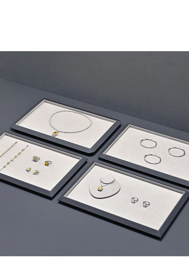 Oirlv Leder-Schmuckablage Luxus-Schmuckorganizer für Ringe, Ohrringe, Halsketten, Armbänder, Anhänger, Uhren – Exklusiv für Juweliergeschäfte – Detail 12