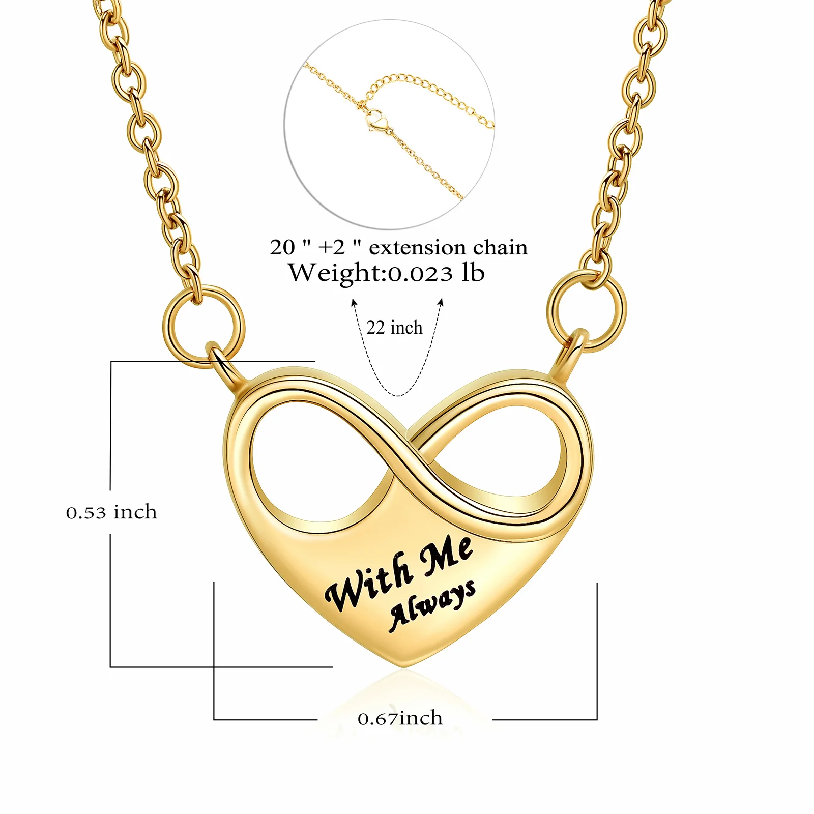 Heart Cremation Urn Necklace for Ashes Stainless Steel Memorial Ash Pendant Keepsake Jewelry