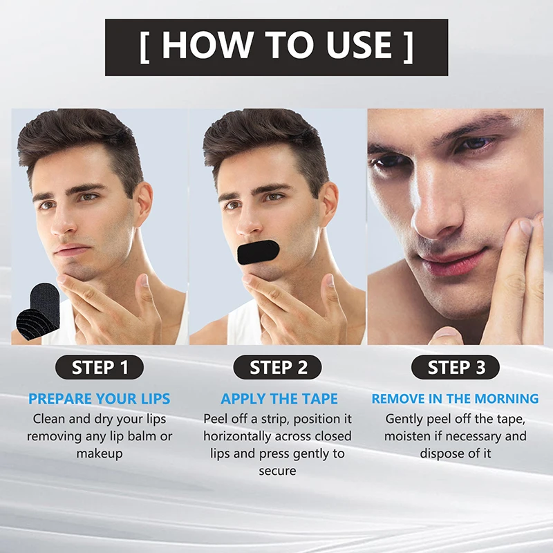 30Pcs Anti Snoring Sleep Mouth Tape Best Breathing Nasal Strips Medical Grade Improved Sleeping Keep Mouth Close Prevent Snoring