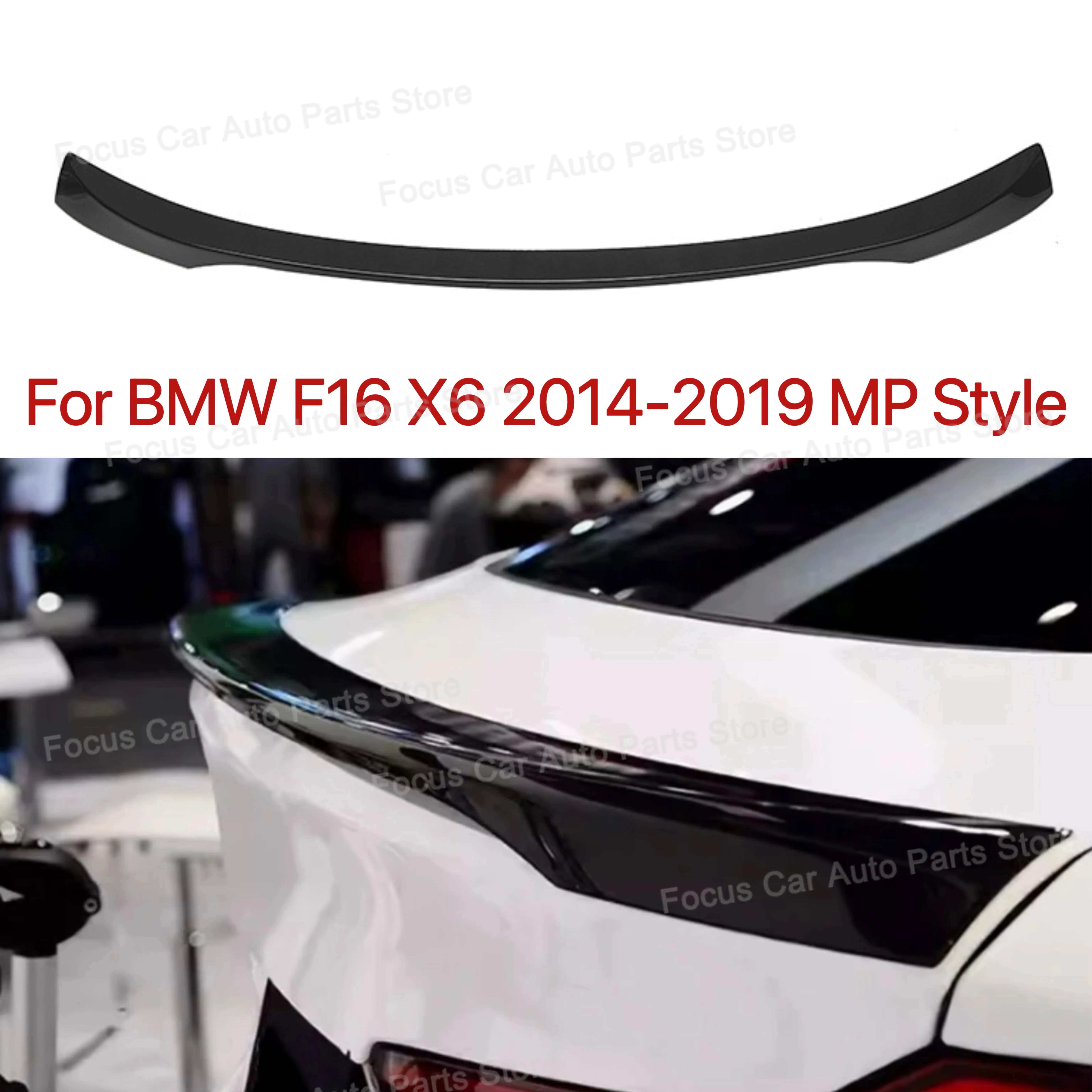 

Rear Spoiler Wing For BMW F16 X6 2014 2015 2016 2017 2018 2019 MP Style Rear Trunk Lip Spoiler Trim