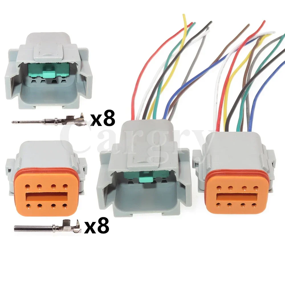 1 Set 8P DT06-8S DT04-8P Auto Replacement Connector Parts AC Assembly Car Male Female Daytime Running Light Cable Harness Socket
