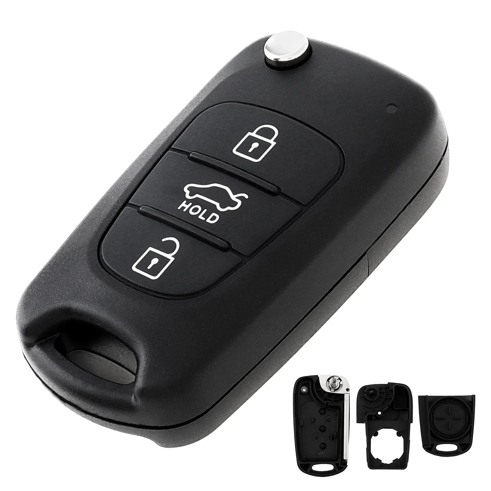 

3-кнопочный автомобильный пульт дистанционного управления, чехол, подходит для Hyundai Elantra Stufenheck Kia, складной чехол для ключа, сменный чехол