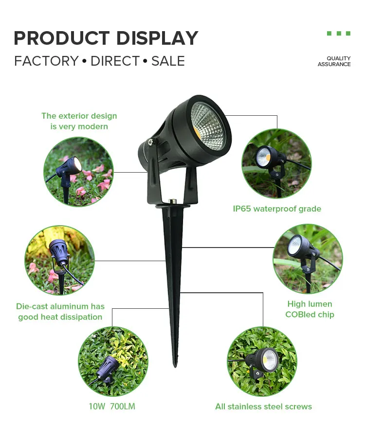 التجارية 5 واط 10 واط LED إضاءة المناظر الطبيعية IP65 يلقي الألومنيوم CE أضواء خارجية لحديقة Led أضواء الحديقة في الهواء الطلق