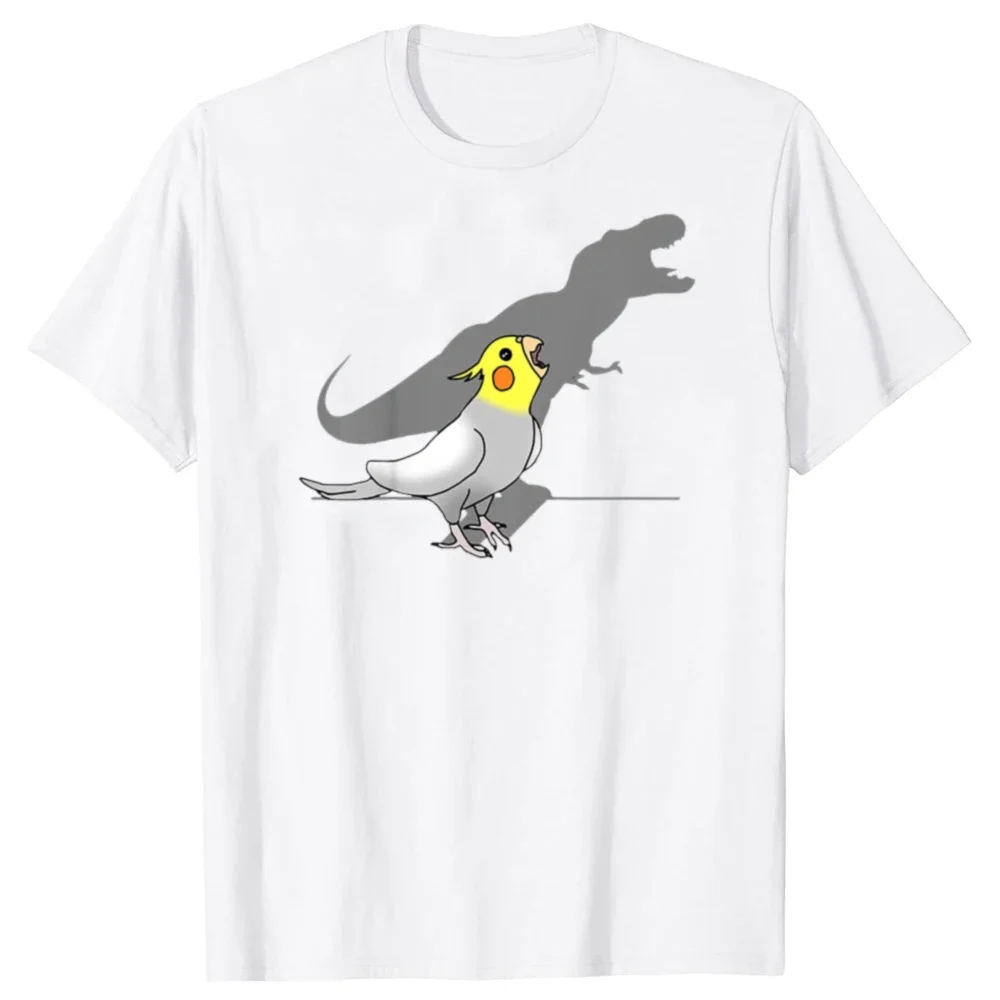 Cute Screaming Parrot Birb Funny Cockatiel Graphic Top Streetwear Short Sleeve O-collar Birthday Gift Summer Fun Style Women Tee