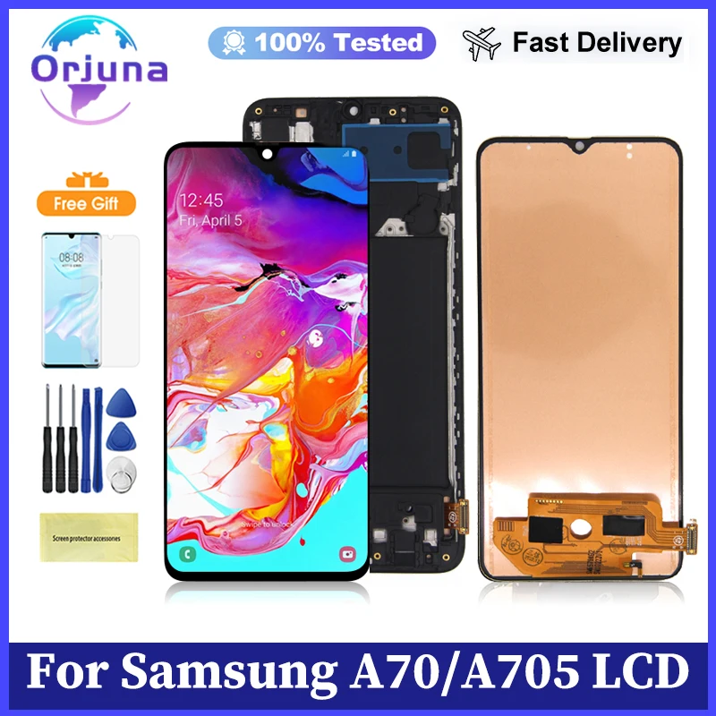 Высококачественный AMOLED-дисплей Orjuna для Samsung Galaxy A70 с емкостным дигитайзером сенсорного экрана