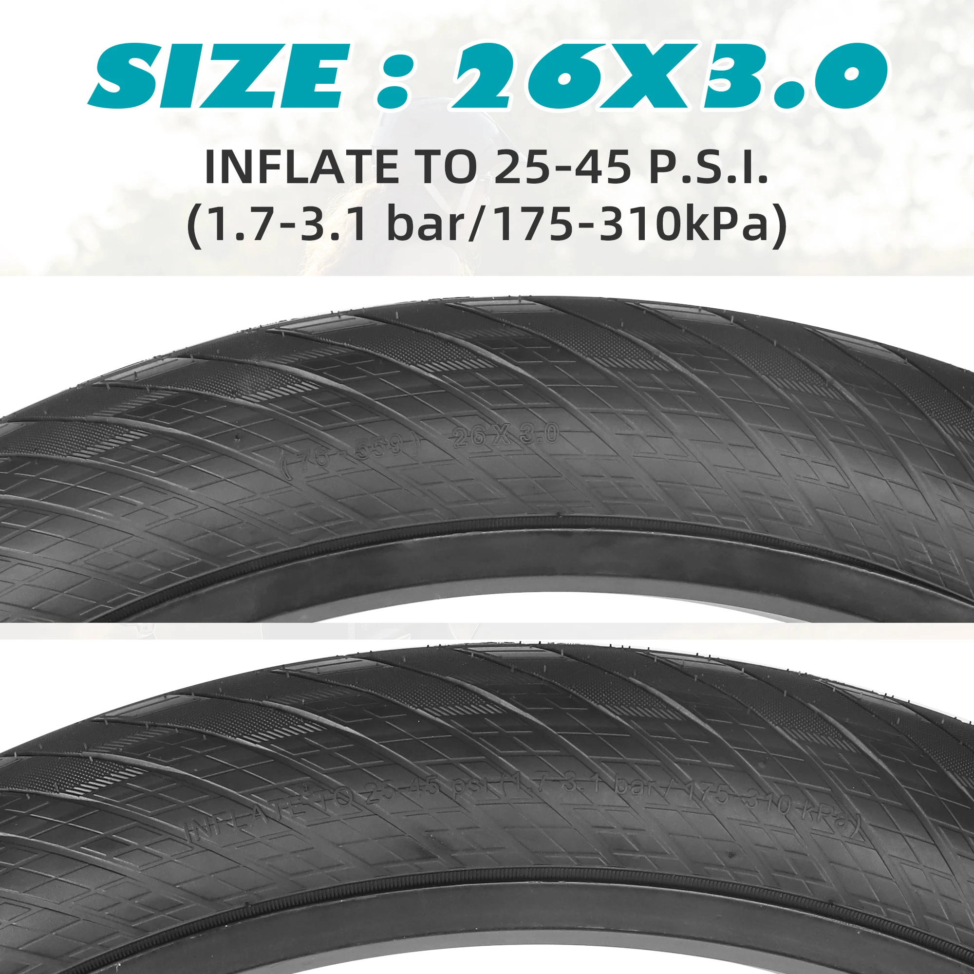 ZUKKA 1er-Pack 20/24/26x3.0 Fatbike-Reifen E-Bike-Reifen MTB Hochbelastbare Verschleißfeste E-Bike Mountainbike Schneereifen – Detail 8