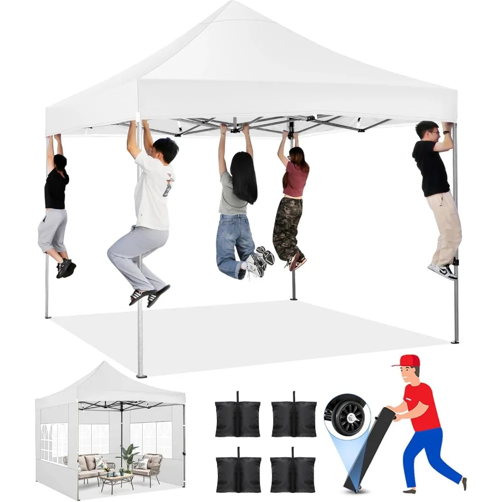 

Pop up Canopy Tent 10x10 Heavy Duty Gazebo with 4 Sidewalls, UPF 50+ All Weather Waterproof Commercial Outdoor Wedding Party Te