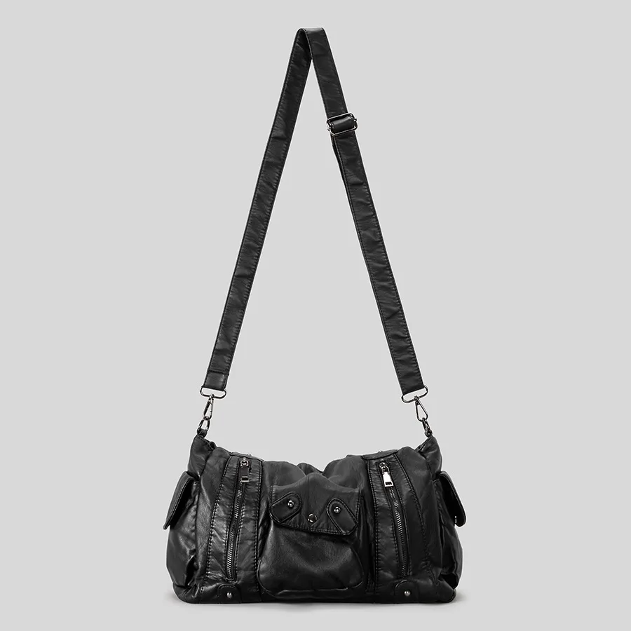 Винтажные женские сумки на плечо большой вместимости, роскошная мягкая сумка через плечо из искусственной кожи с несколькими карманами, пригородная сумка Y2K 2025