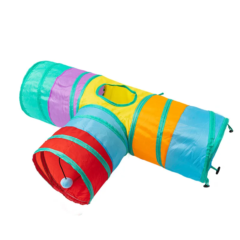 Rainbow Cat Toy Tunnel Playground Cats Scratching Running Interactive Teaser Toy Kittens Adult Cats  pet products