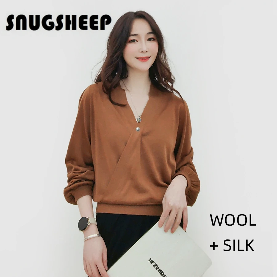 fashion wool silk sweater women spirng white top clothes luxury brown sweaters womens clothing spring tops designer knit jumper