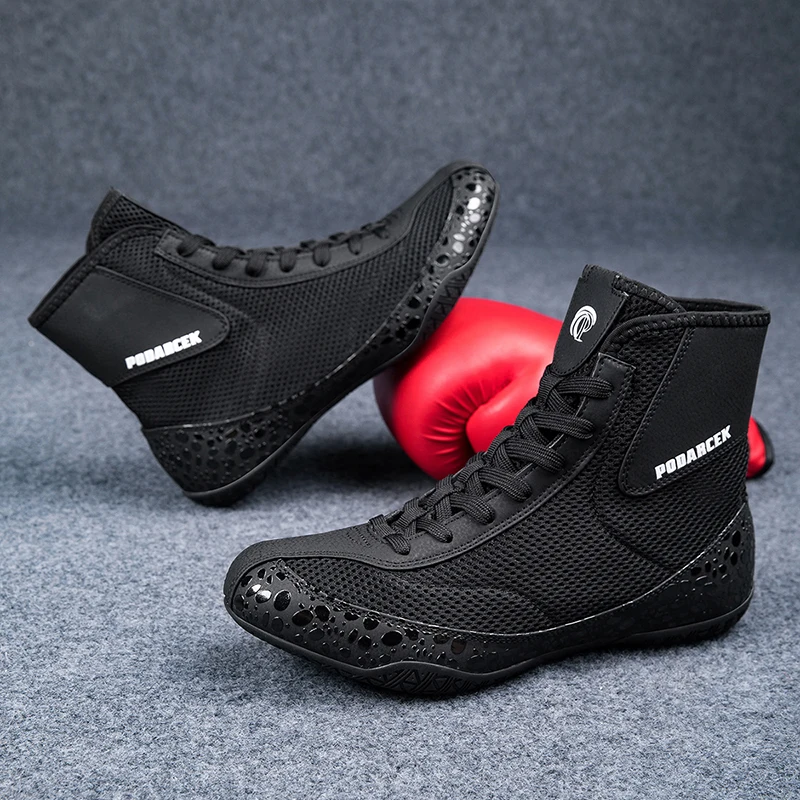 Original 2026 Herren-Wrestlingschuhe für Training, Fitnessstudio, Kampfsport und Boxen – Grau_voghion.com