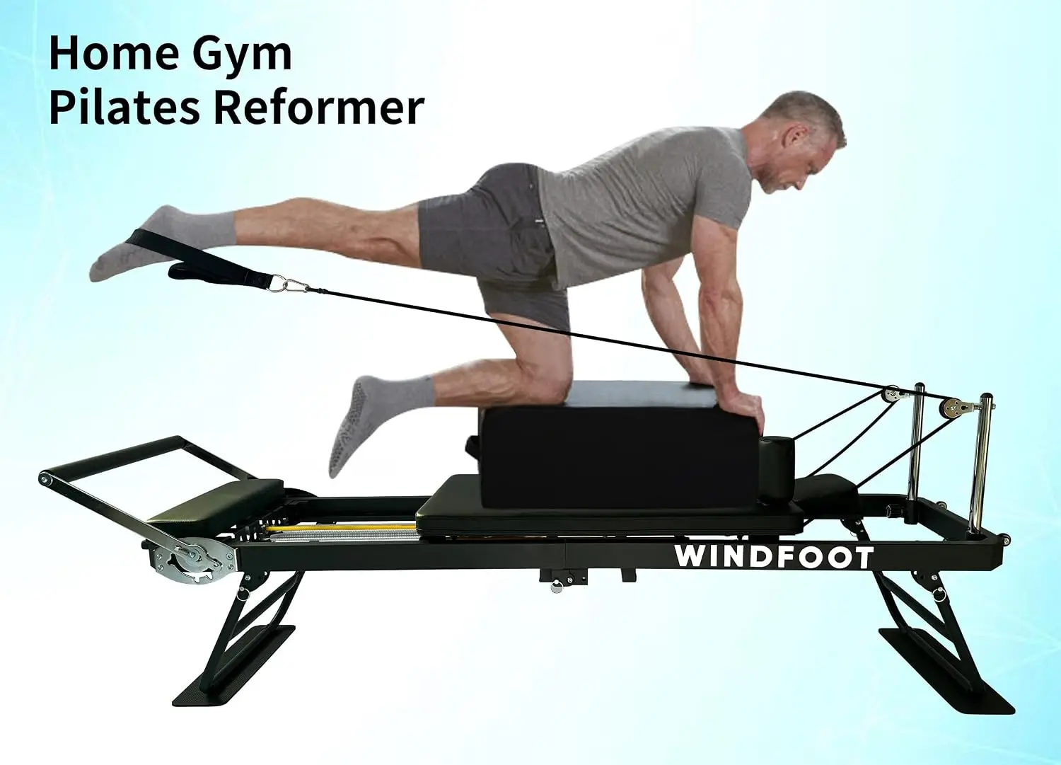 Pilates Reformer Machine Equipment with Springs & Cords for Home Workout, Foldable Pilates Equipment with Jump Board for All Lev