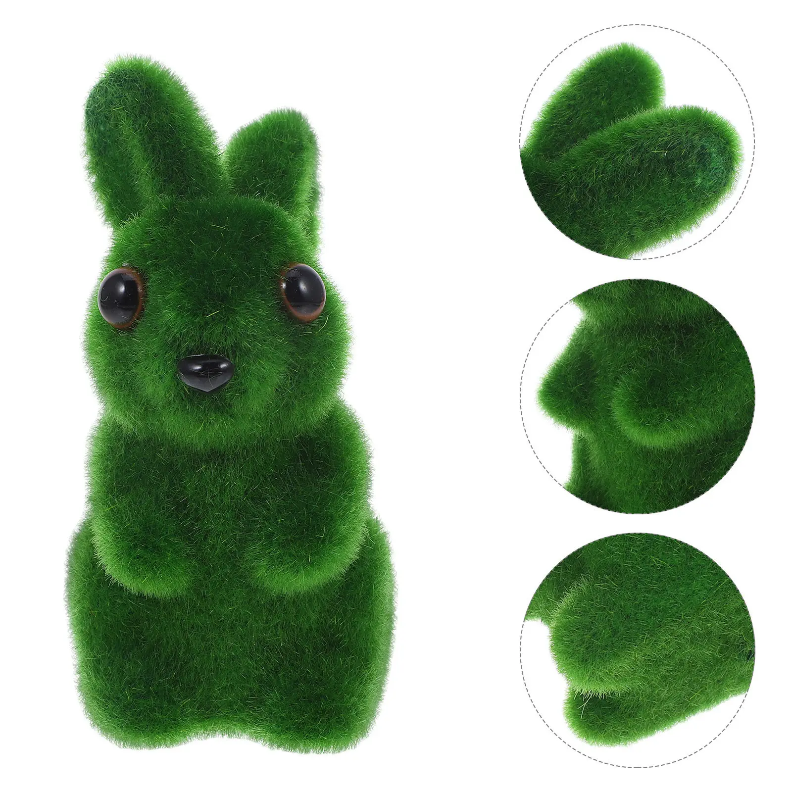 Artificial Moss Rabbit Garden Statue Flocked Simulation Easter Decoration for Lawn Balcony Study Room Micro Landscape Rabbit
