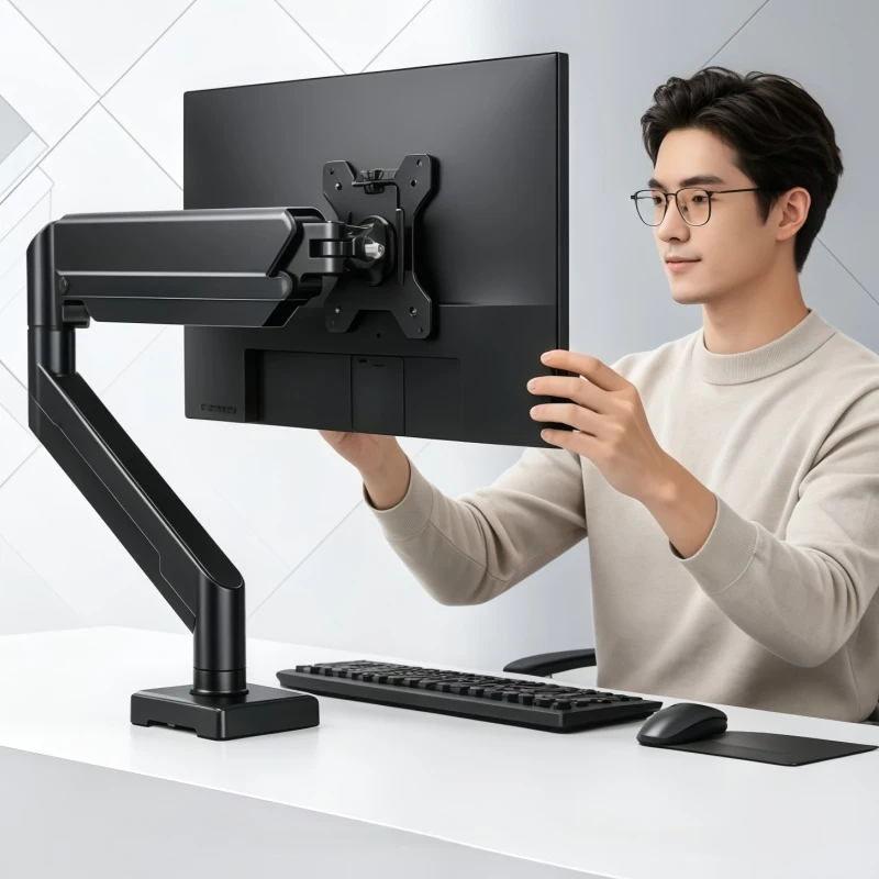 Universal Single Monitor Bracket Up To 32 Inches And 19.8 Lbs Per Screen Computer Desk Mount Stand Adjustable Computer Bracket