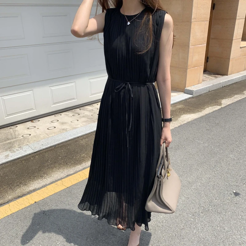 Chic Design Sense Asymmetrical Hem Svel Women's Dr Slimming Long Skirt Sle Summer Faionable Bla Dr