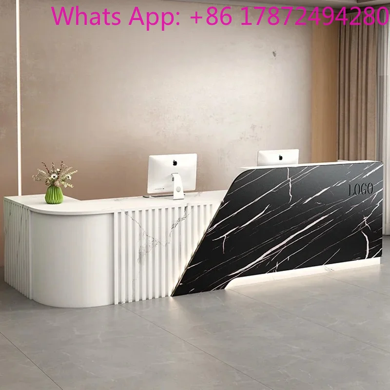 Hot Sale Luxury Reception Desk Modern Salon Small Clinic Bar Counter Accessories Escritorio De Recepcion Commercial Furniture