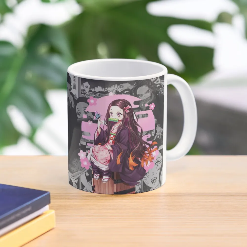 Nezuko Kamado Kimetsu No Yaiba Classic  Mug Drinkware Image Gifts Printed Cup Coffee Handle Round Design Simple Photo Picture