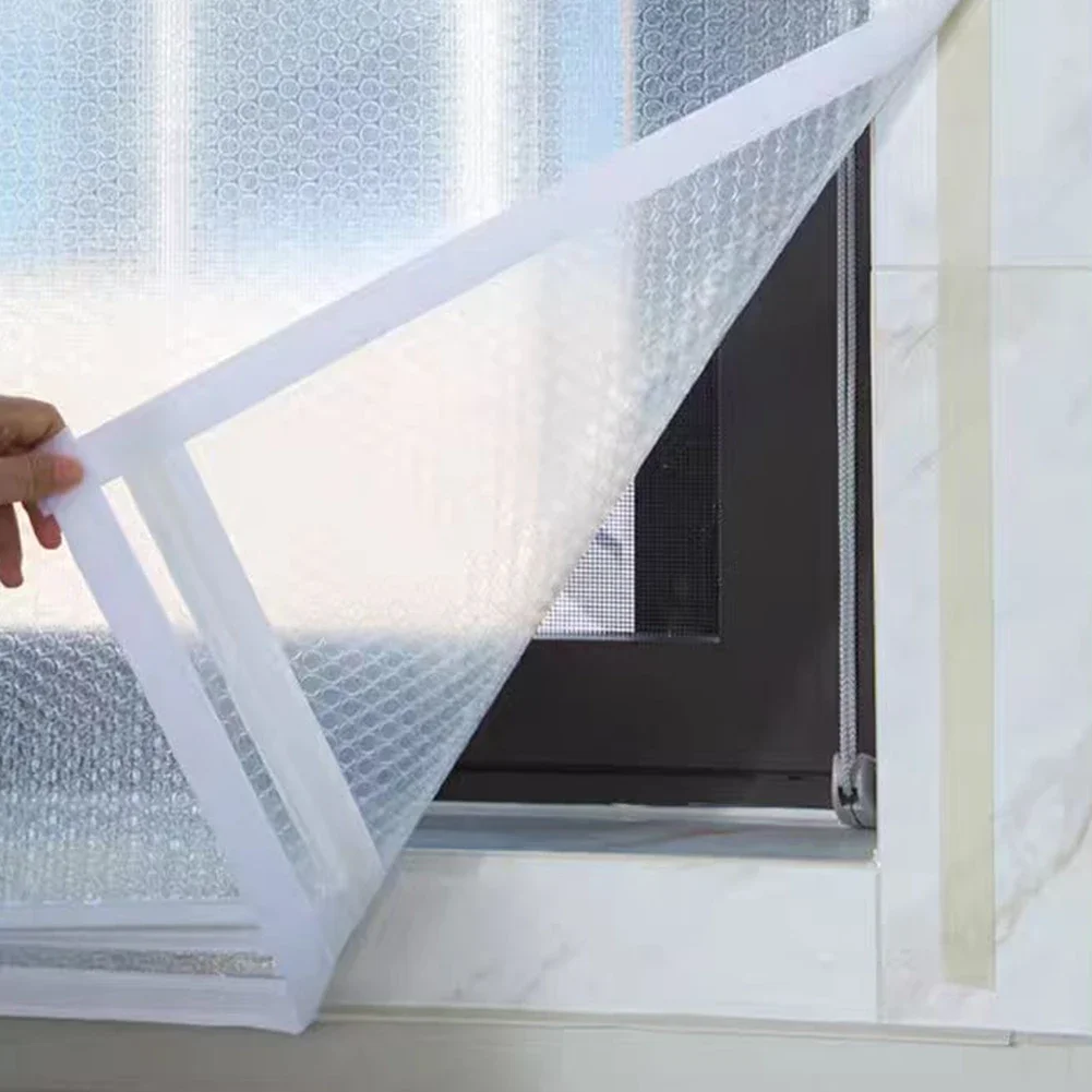 Window Insulation Film Heat  For Protection Double Thickened Bubble Wrap PVC Window Privacy Film One Way Daytime