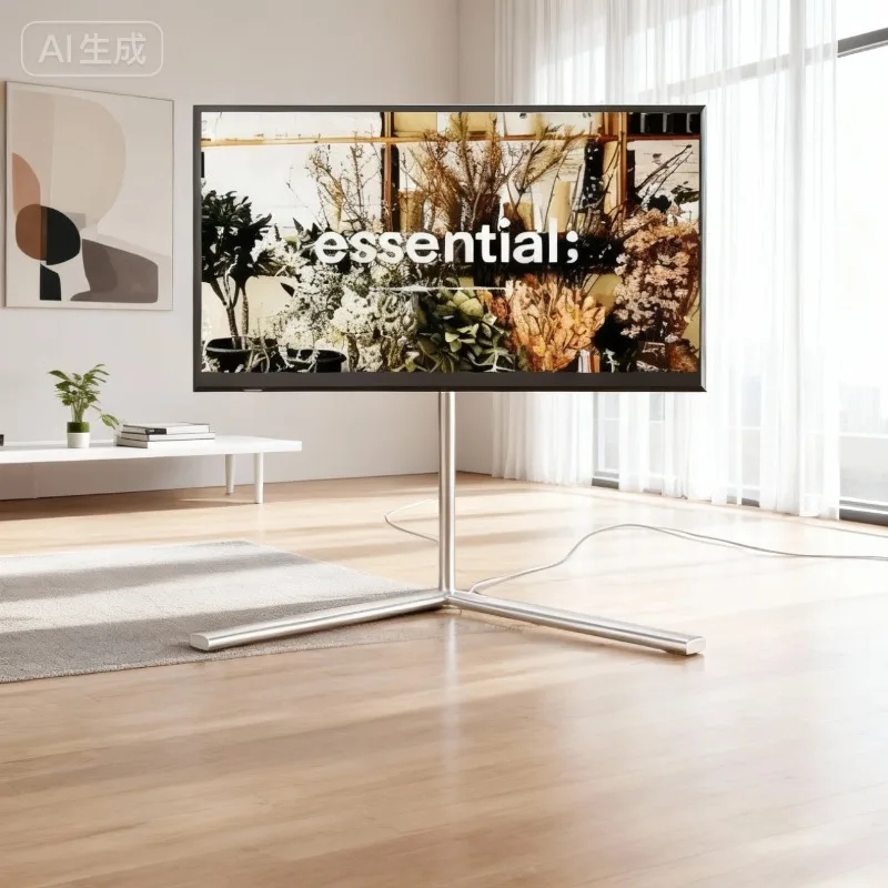 Stainless Steel Removable TV Stand Floor Type Universal 40-70 Inches TV Stand Frames with Wheels Simple Modern Furniture Parts