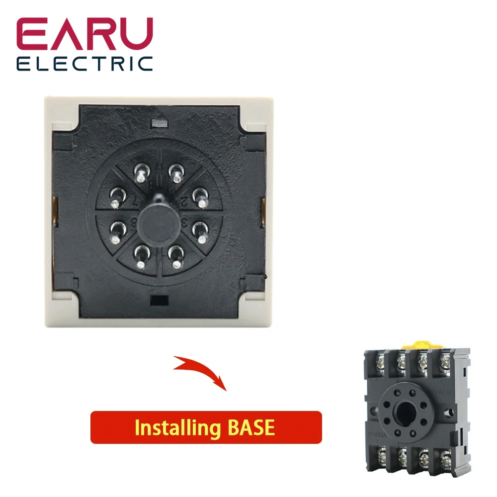 New GE48J Series DC AC 220V 24 240 380V Intelligent Precision Programmable Digital Time Relay Counters 1-999900 With Socket Base