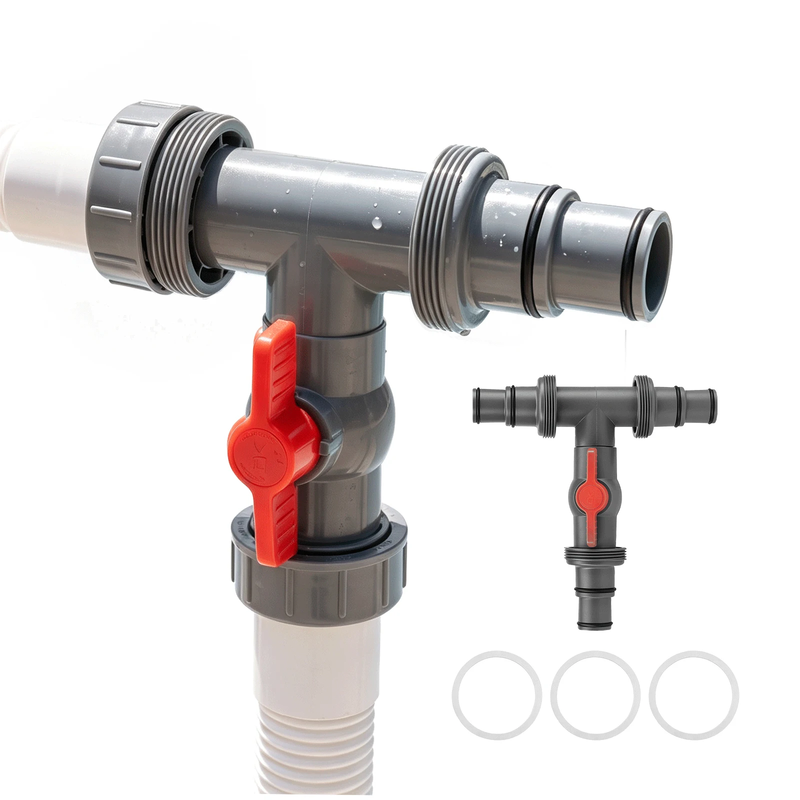 Pool Hose Connector with Shut Off Valve 1.5