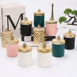 European-style Ceramic Ornaments Sealed Storage Jar with Lid Desktop Office Dust-proof Sealed Storage Box Air Essence Wax Jar