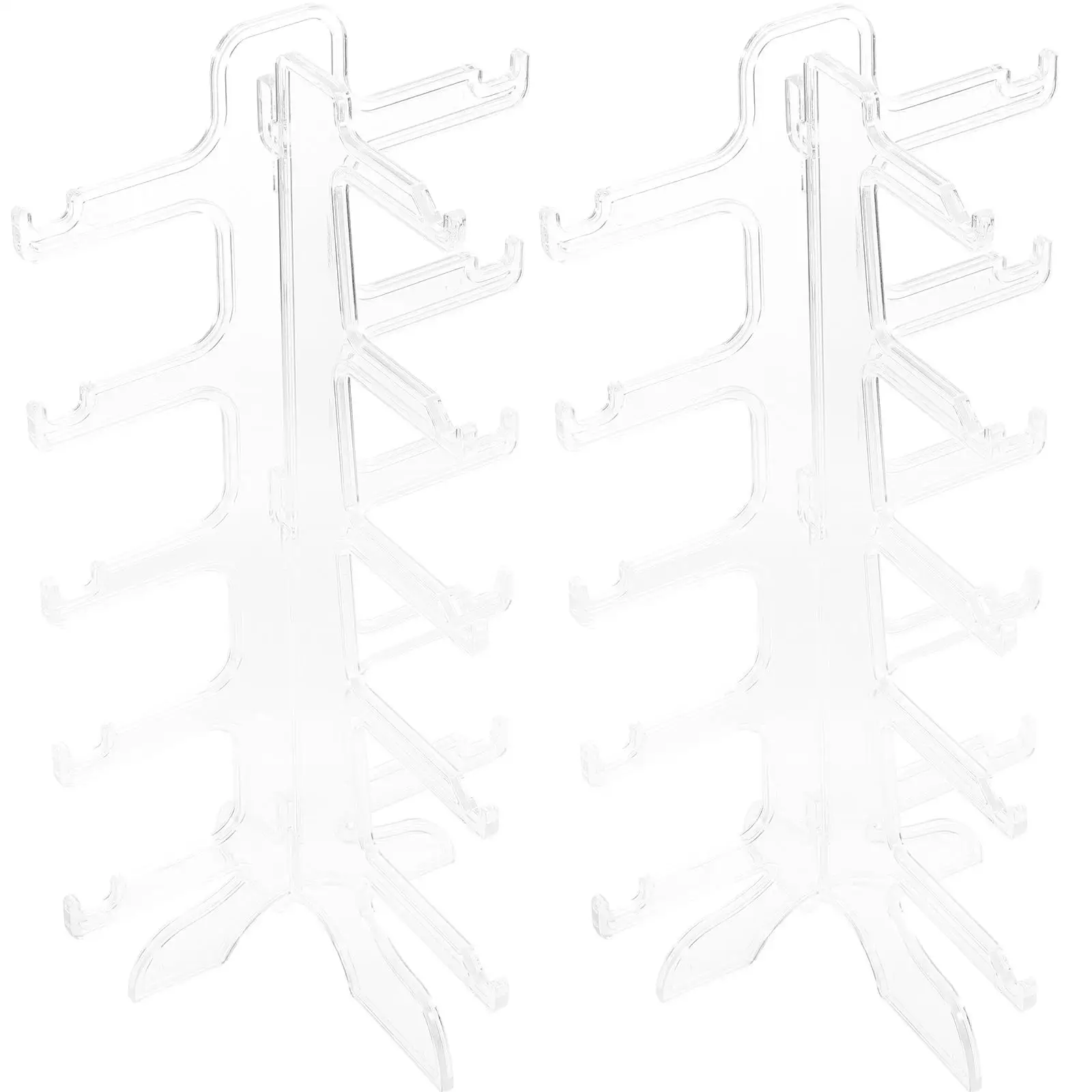 

Eyeglasses Display Stand 2 Pcs Clear Riser Shelves Sunglasses Holder Storage Rack Organize Glasses Goggles Optical Home Store