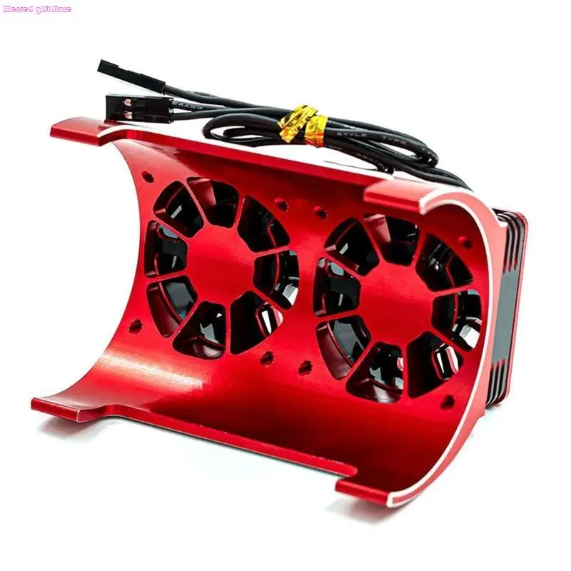 D0JC 4985 1717 Motor Heat Sink High Speed Dual Fan Radiator for ARRMA 1/5 Scale Truck view 2