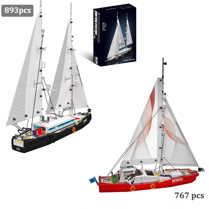 

MOC Modern Sailing Boat Model Building Blocks Kit Creative Nautical Sailboat Decorative Boys Assembled Bricks Adults Toys Gifts