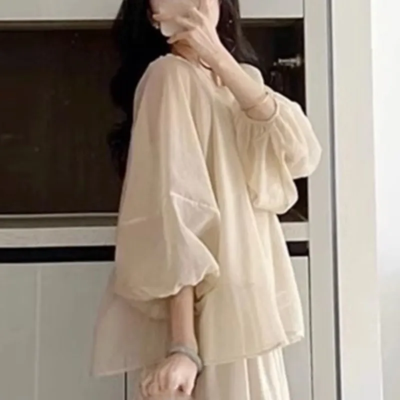New Pregnant Women's Spring Chiffon Top Skirt 2-piece Set Maternity Summer Breathable Top Skirt Set Maternity Clothing Set LJ347 - view 3