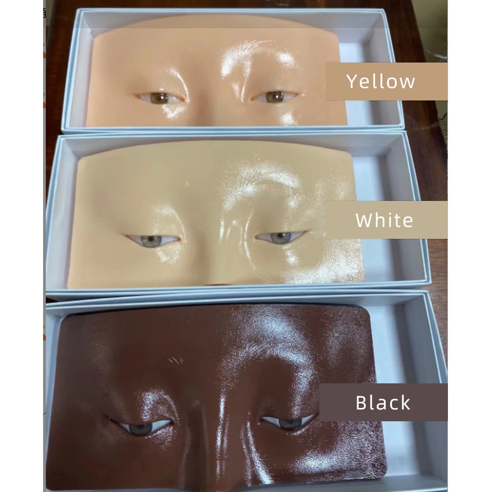 Exercice de maquillage pour les yeux et le visage en silicone, masque modèle pour la peau bionique, pâte d'apprentissage pour débutants, faux cils, planche d'exercice de maquillage