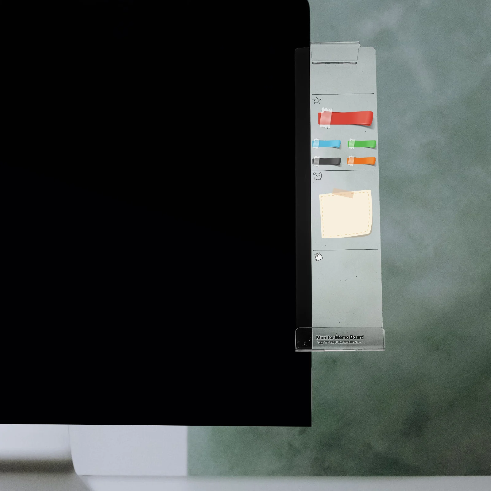 Conjunto de placa de memorando com suporte para telefone, 2 peças, monitor transparente, placa de mensagem para escritório, uso doméstico, mãos livres, observação de filmes