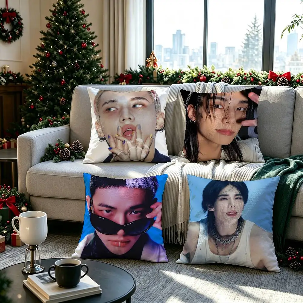Hwang Hyunjin Pillow cover Soft Microfiber Pillowcase Home Sofa Decor Surprise Decorative printed.