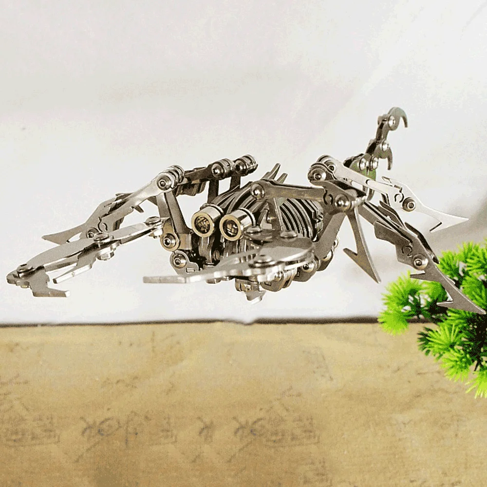 DIY 3D Assembled Scorpion King Puzzle Jigsaw Stainless Steel Detachable Model Puzzle Home Office Ornaments Unique Gift