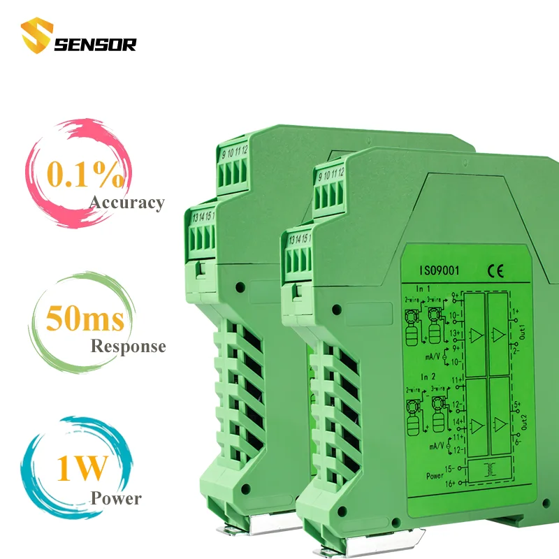 Analog DC Signal Isolation Transmitter 0-10v 4-20mA Analog Signal Isolator Multi-input OutputGalvanic Signal Isolation Converter