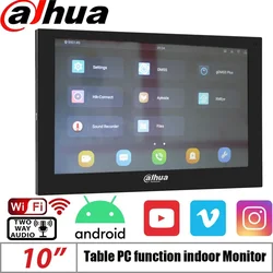 Videocitofono Dahua POE VTH5341G-W DHI-VTH5341G-W Monitor da interno Android da 10 pollici e campanello con microfono touch screen Wi-Fi