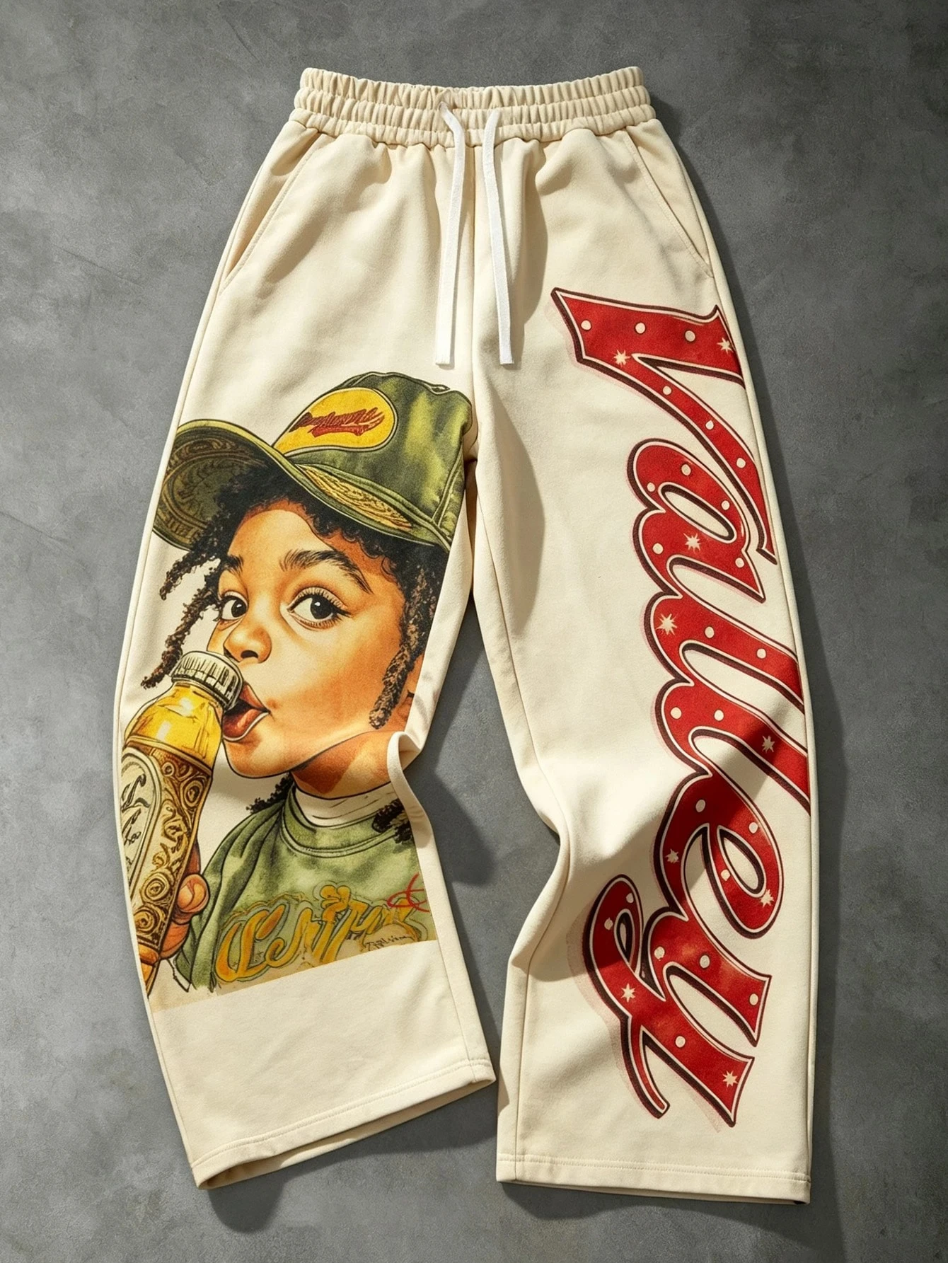 2026 Hotsale Men's Street Life Spring Casual Graphic Men'S Casual Wide Leg Religious Character Pants, Autumn_Winter Sweatpants