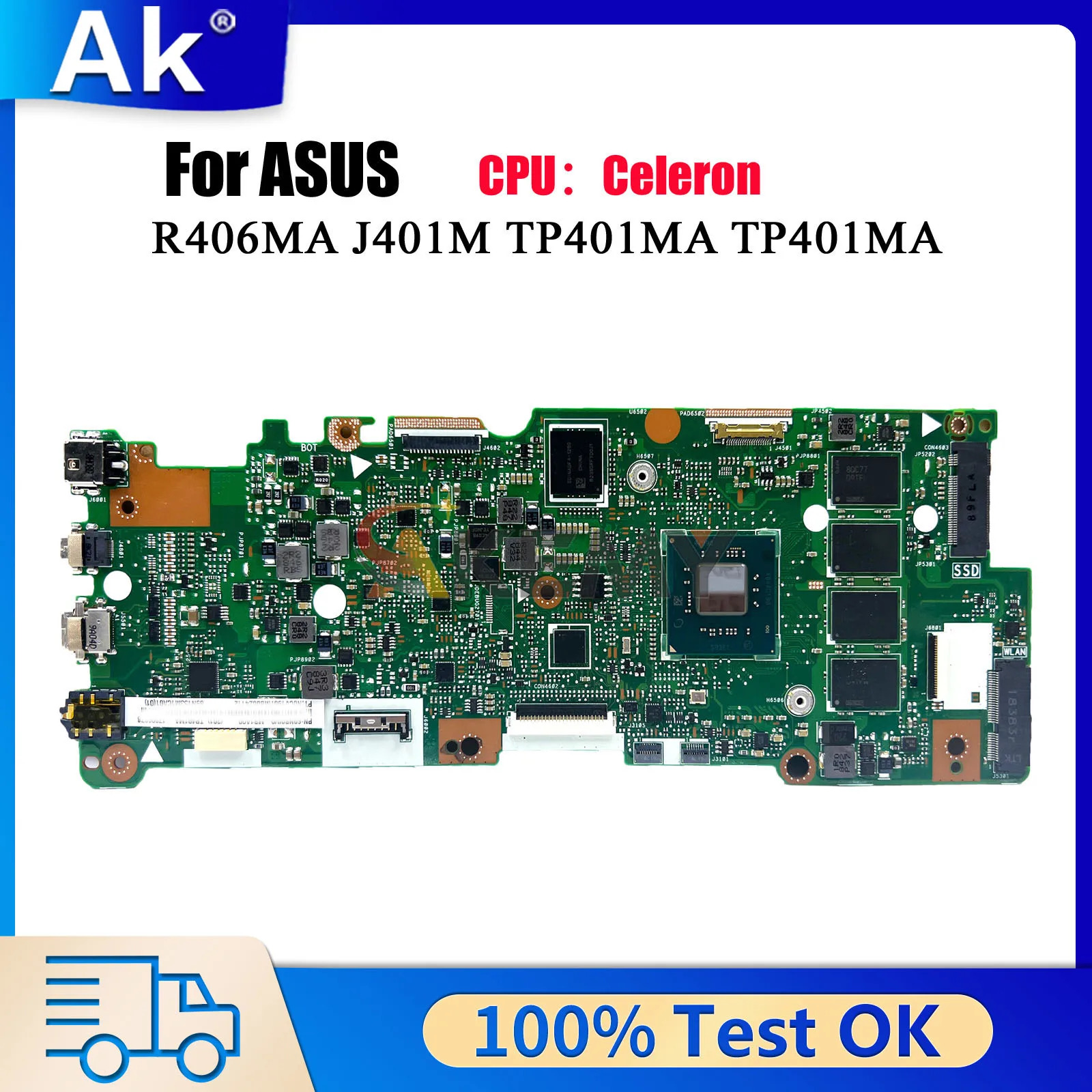 

TP401MA Laptop Motherboard For ASUS VivoBook Flip TP401MAS J401MA TP401MAR TP401MA R406MA TP401M Mainboard With Celeron CPU stk