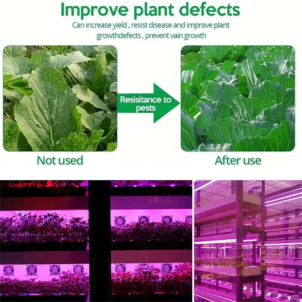 1 LED Plant Strip - Battery Pack Powered (Batteries Not Included) For Indoor Plants, Succulents and Greenhouse Horticulture