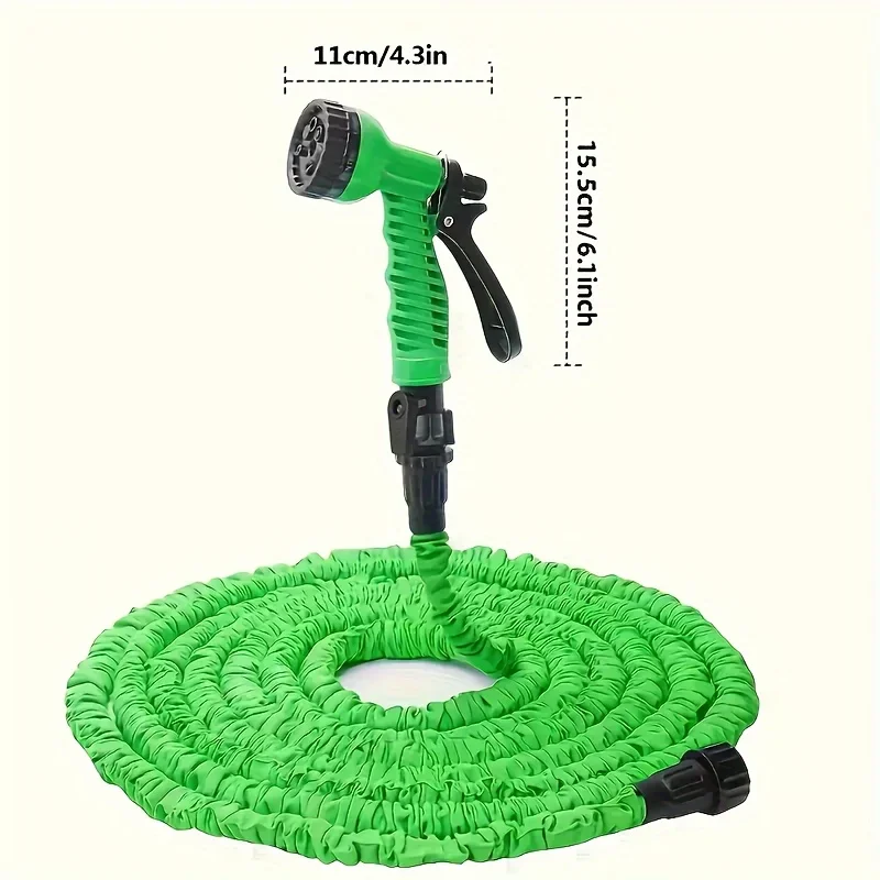 Water Gun All-In-One Garden Hose With 7 Spray Modes - Extendable, No Battery Needed