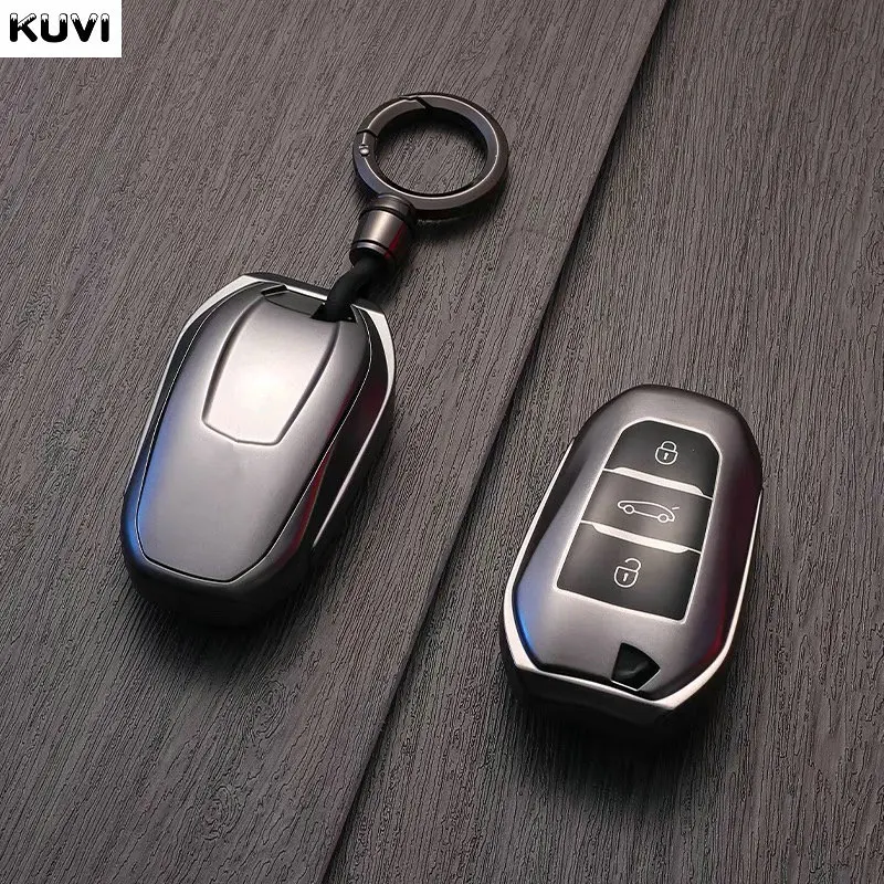 Gun Grey TPU Shell Fob Autoschlüsselhülle für Peugeot 3008 308 408 4008 508 5008 2008 Citroen C4 C5 C4L C6 C3-XR DS3 DS4 DS5