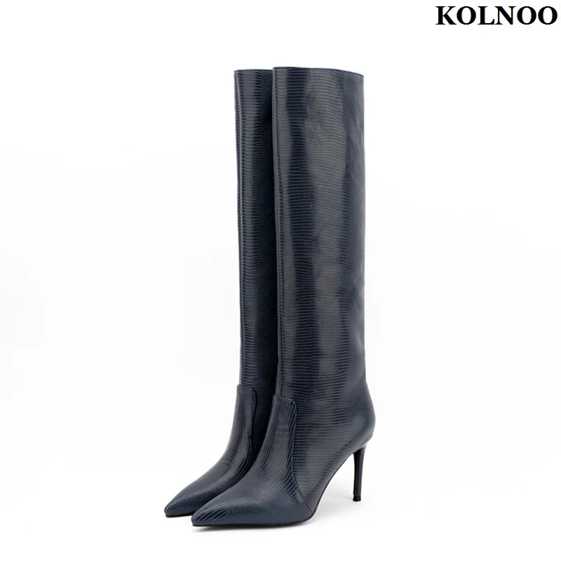 

Kolnoo Handmade New Arrival Ladies High Heels Boots Elegant Eurolish Style Large Size Knee-Boots Evening Fashion Hot Sale Shoes