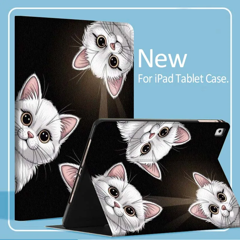 

Чехол для планшета iPad Pro Air Mini 1 2 3 4 5 6 7 7th 8th 9th 10th 11th 10.2 9.7 10.5 10.9 11 с милым изображением кота