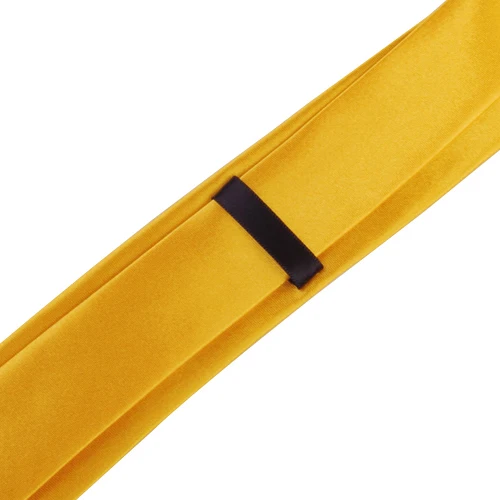 Unisex Necktie Slim Skinny Solid Golden Yellow Fashion Tie for Men Formal Wear and Business