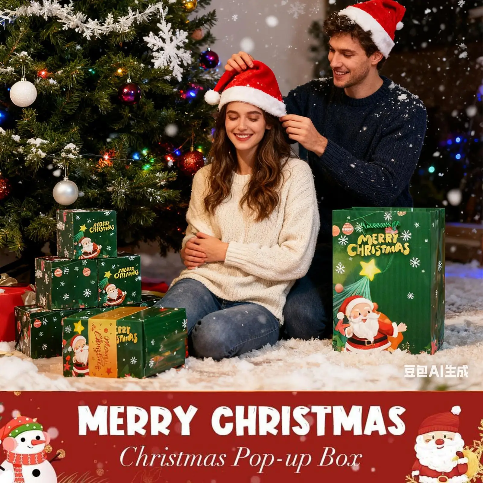 Christmas Money Pull Box Pop Design Cards Packaging Case Foldable Merry Christmas Money Box For Kids Adults Friends Family Party