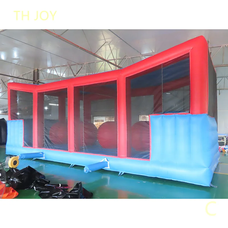 by ship to door, Inflatable Wipeout Bouncer Games, 10x4m commercial Wipe Out Obstacle Course Ball Run Challenge game for sale